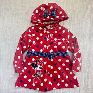Disney Red Minnie Mouse Raincoat EUC Size 2